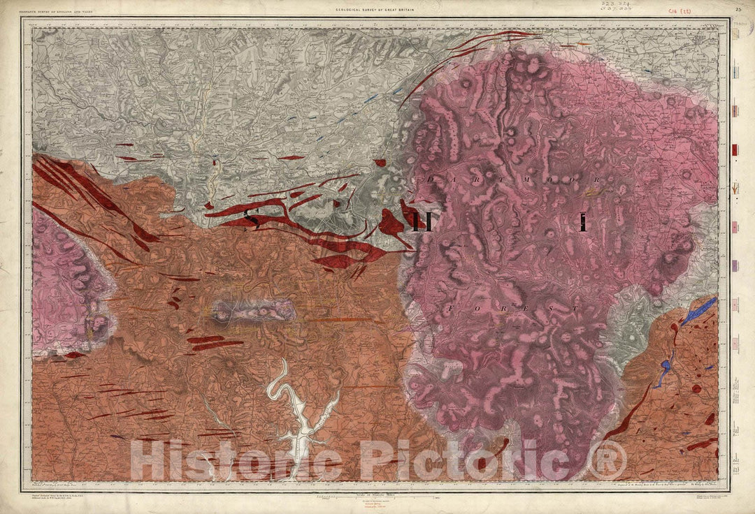 Historic Map : Geologic Atlas Map, 25. Tavistock. 1890 - Vintage Wall Art