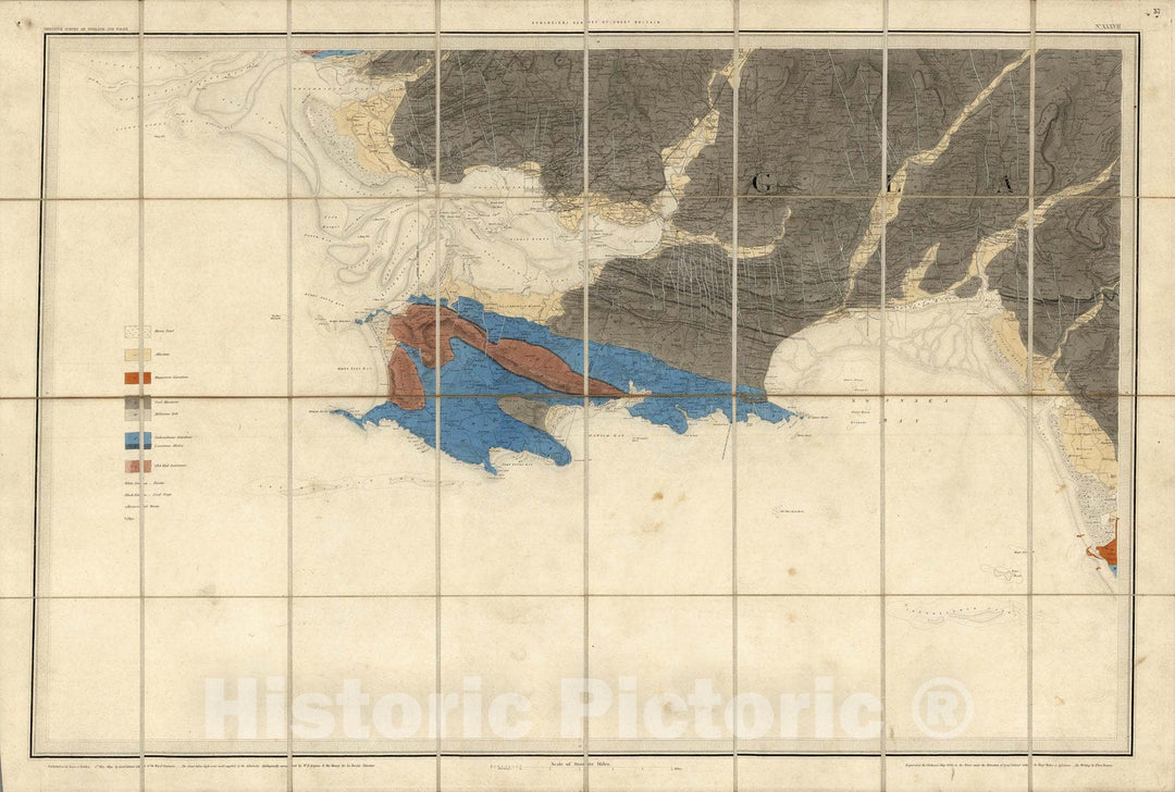 Historic Map : Geologic Atlas Map, 37. Swansea. 1850 - Vintage Wall Art