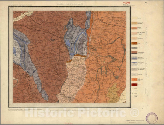 Historic Map : Geologic Atlas Map, 43. Little Malvern, Hereford, NE Quad. 1855 - Vintage Wall Art