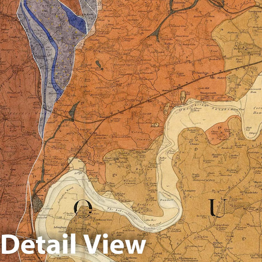 Historic Map : Geologic Atlas Map, 43. Gloucester, Hereford, SE Quad. 1884 - Vintage Wall Art