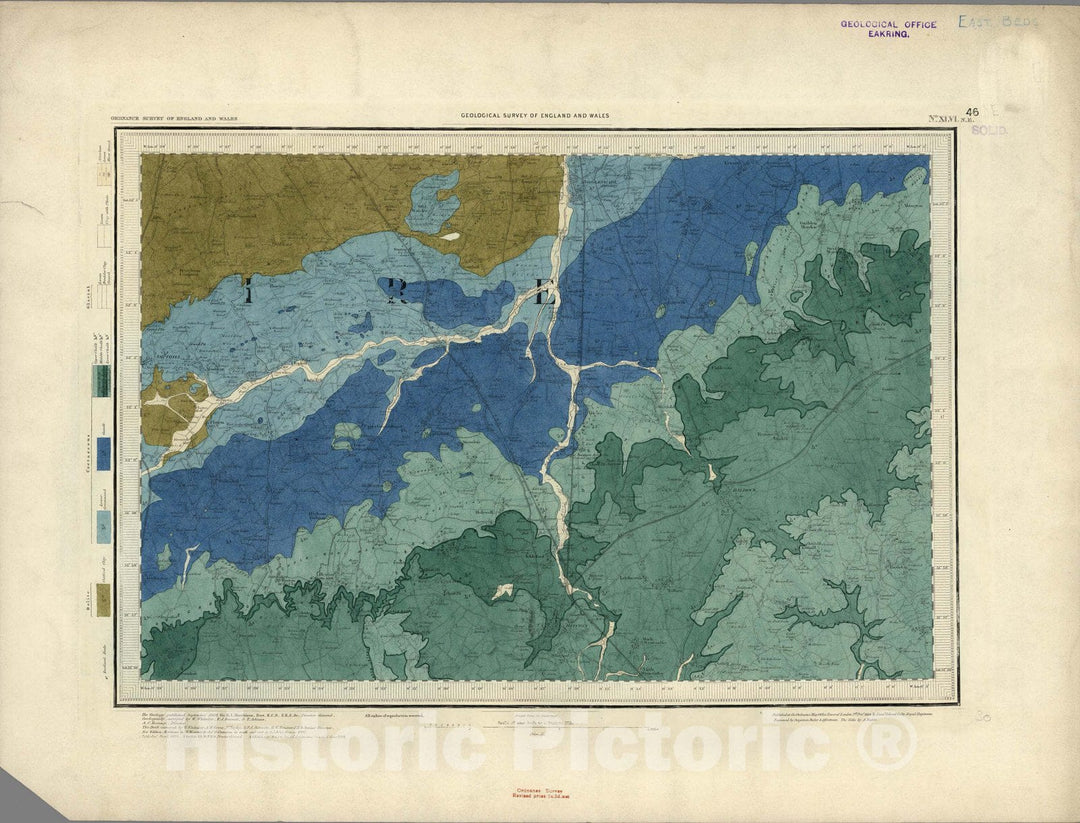 Historic Map : Geologic Atlas Map, 46. Woburn, NE Quad. 1891 - Vintage Wall Art