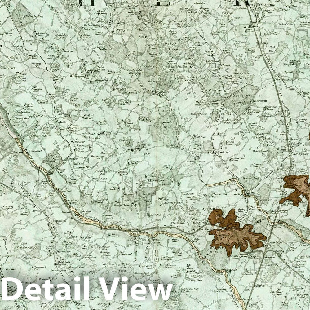 Historic Map : Geologic Atlas Map, 46. Woburn, SE Quad. 1867 - Vintage Wall Art