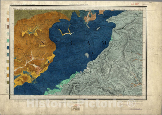 Historic Map : Geologic Atlas Map, 46. Aylesbury, Woburn, SW Quad. 1865 - Vintage Wall Art