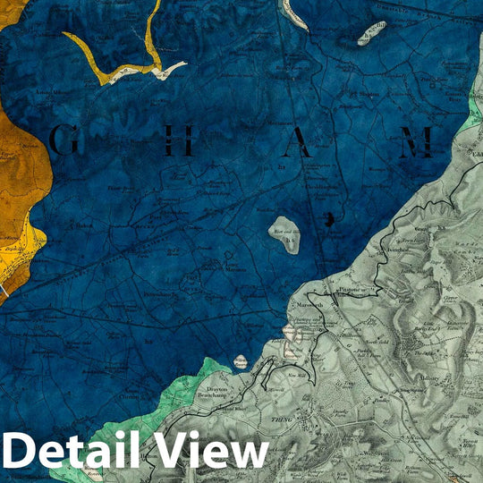 Historic Map : Geologic Atlas Map, 46. Aylesbury, Woburn, SW Quad. 1865 - Vintage Wall Art