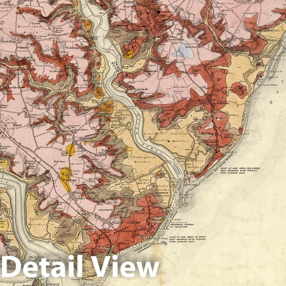 Historic Map : Geologic Atlas Map, 48. Felixstone, Colchester, NE Quad. 1882 - Vintage Wall Art