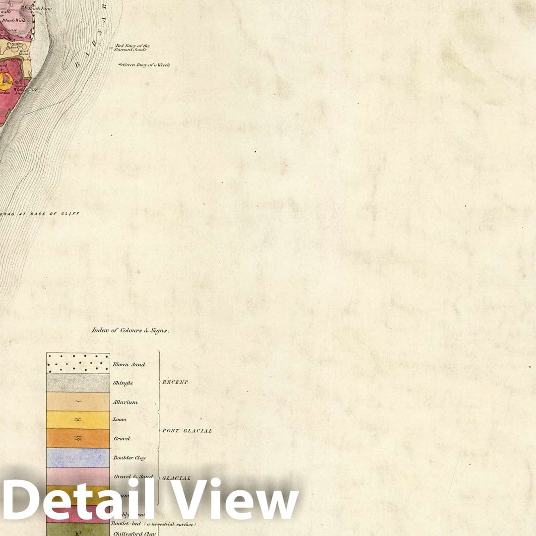 Historic Map : Geologic Atlas Map, 49. Southwold, Dunwich, NW Quad. 1885 - Vintage Wall Art