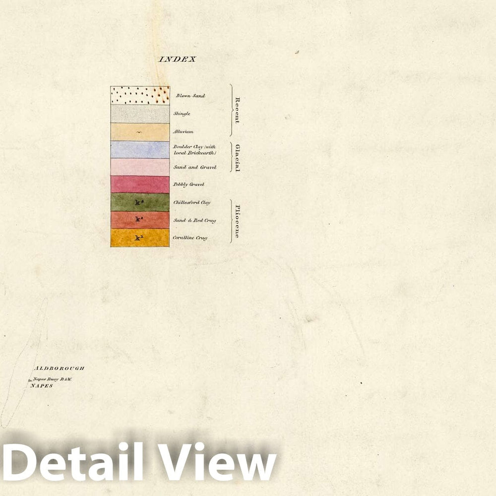 Historic Map : Geologic Atlas Map, 49. Aldborough, Dunwich, SW Quad. 1883 - Vintage Wall Art