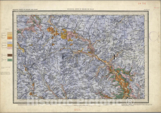 Historic Map : Geologic Atlas Map, 50. Stowmarket, Eye, SW Quad. 1881 - Vintage Wall Art