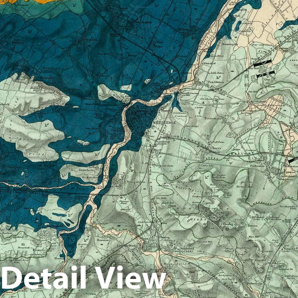 Historic Map : Geologic Atlas Map, 51. Cambridge, SW Quad. 1881 - Vintage Wall Art