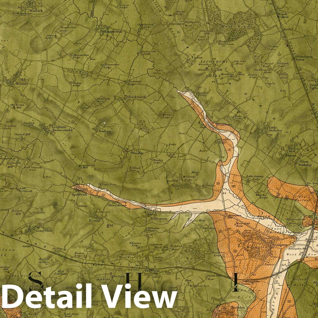 Historic Map : Geologic Atlas Map, 52. Huntingdon, Bedford, NE Quad. 1867 - Vintage Wall Art