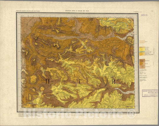 Historic Map : Geologic Atlas Map, 53. Towcester, Daventry (Daventree), SE Quad. 1880 - Vintage Wall Art