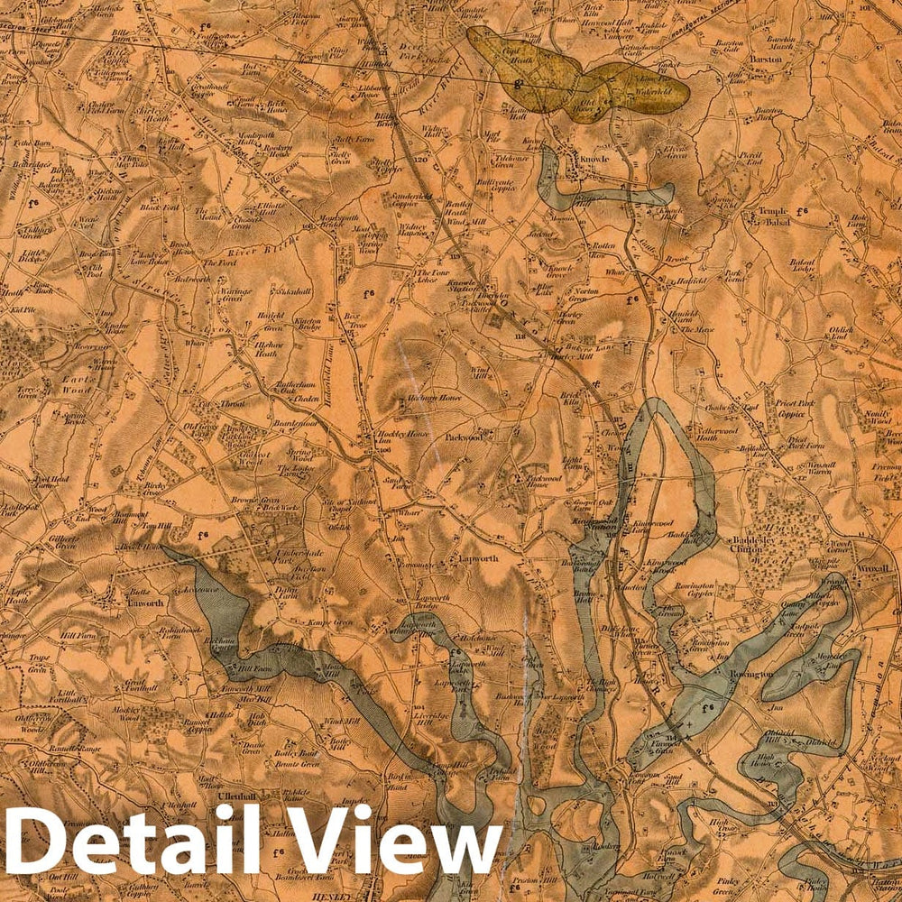 Historic Map : Geologic Atlas Map, 54. Henley in Arden, Worcester, NE Quad. 1880 - Vintage Wall Art