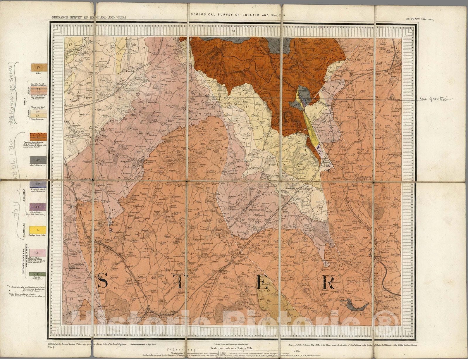 Historic Map : Geologic Atlas Map, 54. Worcester, NW Quad. 1887 - Vintage Wall Art