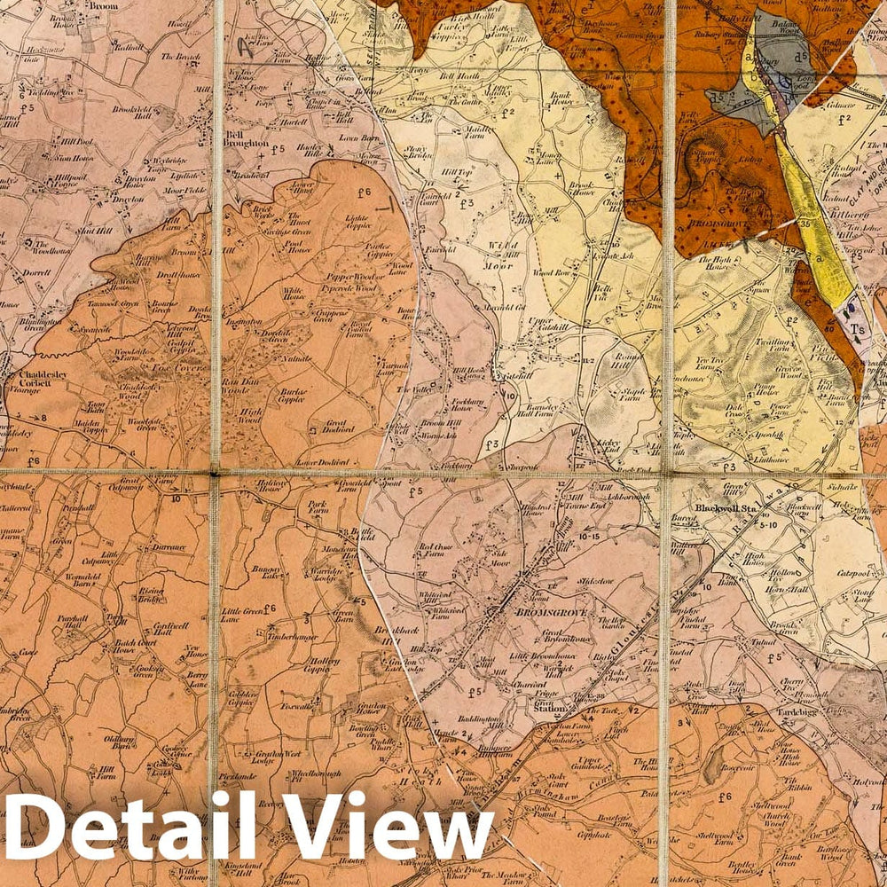 Historic Map : Geologic Atlas Map, 54. Worcester, NW Quad. 1887 - Vintage Wall Art