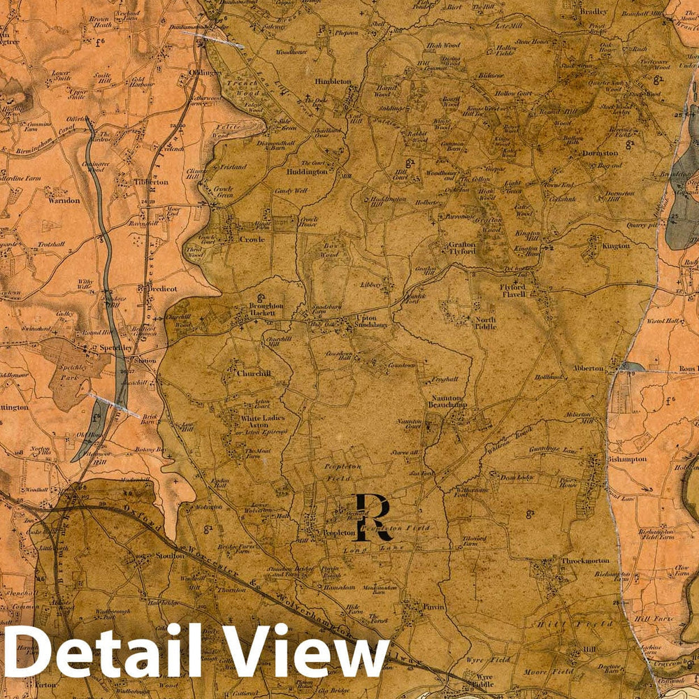 Historic Map : Geologic Atlas Map, 54. Worcester, SW Quad. 1880 - Vintage Wall Art