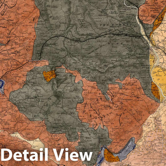 Historic Map : Geologic Atlas Map, 55. Kidderminster, Leominster, NE Quad. 1884 - Vintage Wall Art