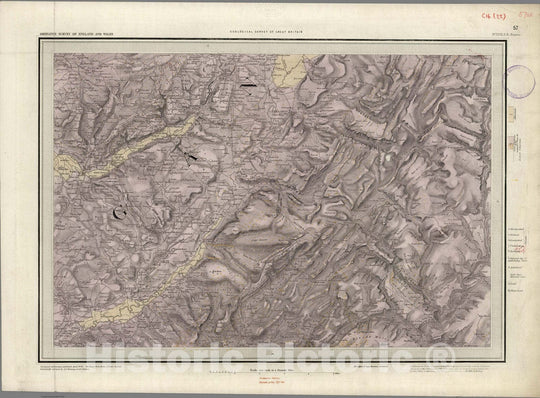 Historic Map : England, Geologic Atlas Map, 57. Tregaron, SE Quad. 1848 , Vintage Wall Art