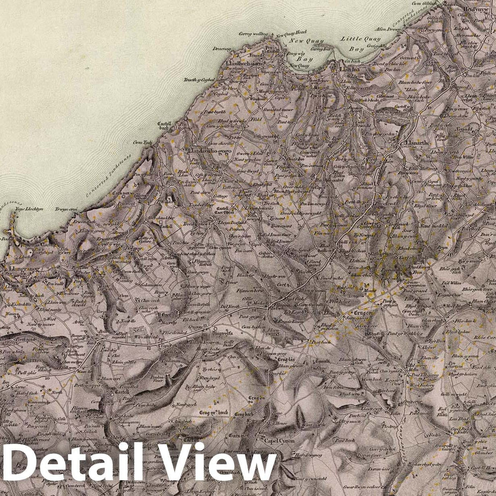 Historic Map : Geologic Atlas Map, 57. Tregaron, SW Quad. 1848 - Vintage Wall Art