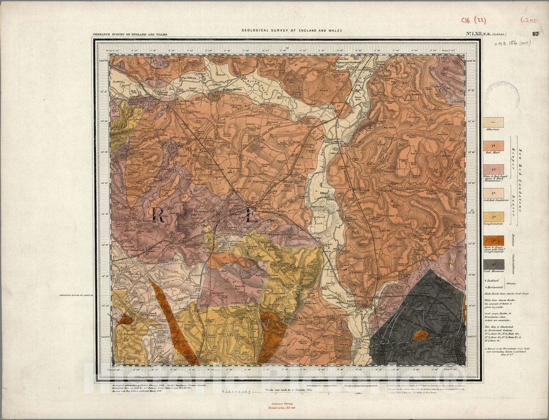 Historic Map : Geologic Atlas Map, 62. Lichfield, NE Quad. 1890 - Vintage Wall Art