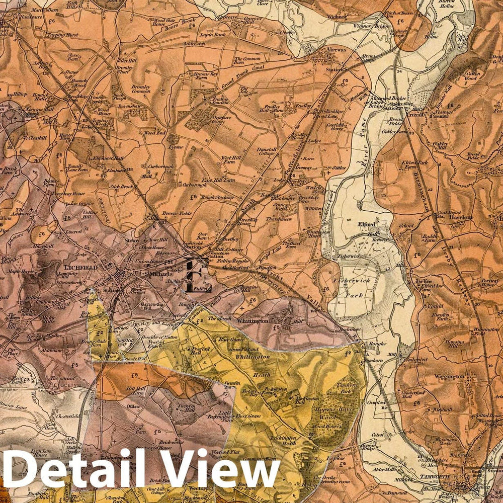 Historic Map : Geologic Atlas Map, 62. Lichfield, NE Quad. 1890 - Vintage Wall Art