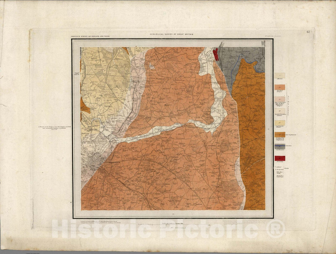 Historic Map : Geologic Atlas Map, 62. Leicester, SE Quad. 1855 - Vintage Wall Art