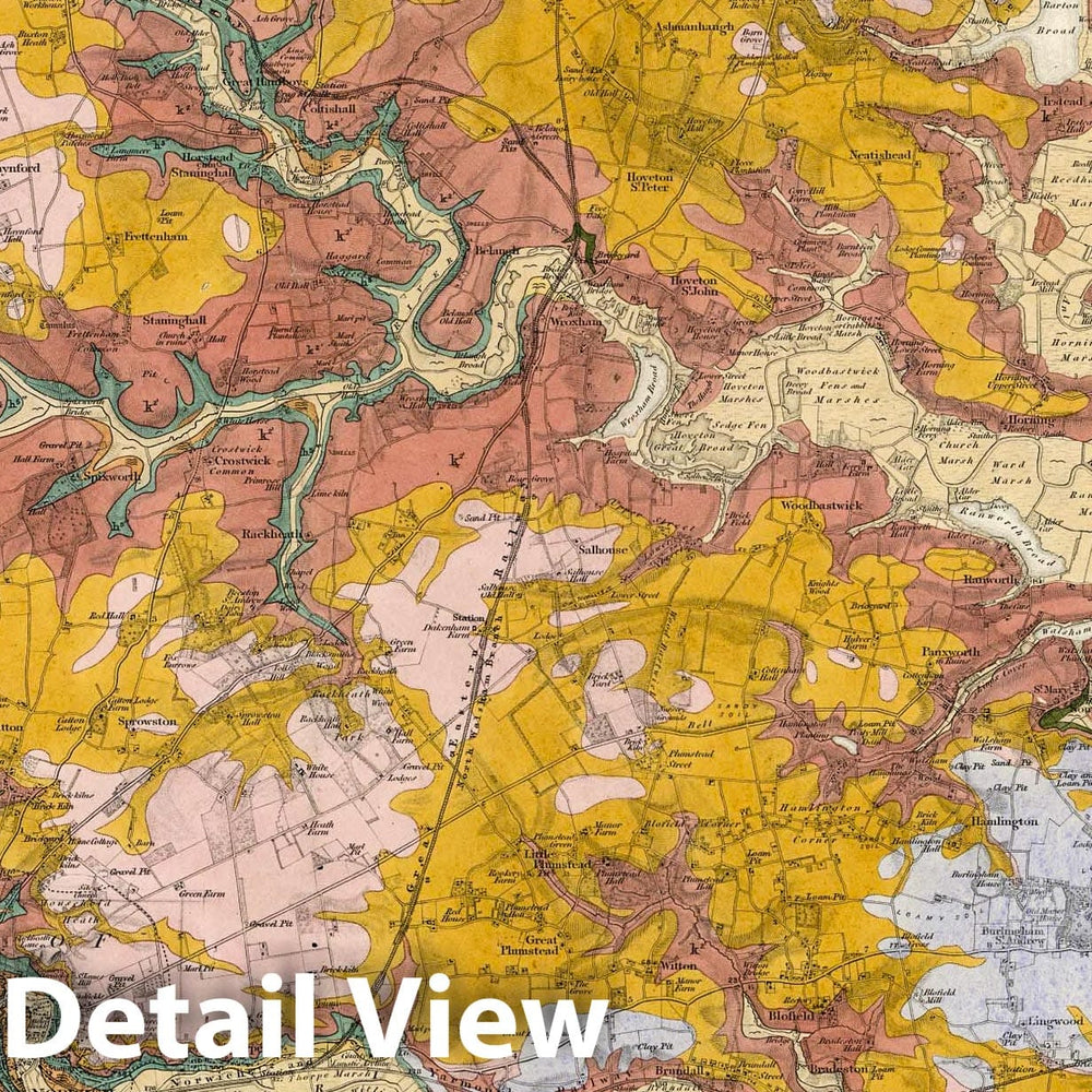 Historic Map : Geologic Atlas Map, 66. Norwich, NE Quad. 1885 - Vintage Wall Art