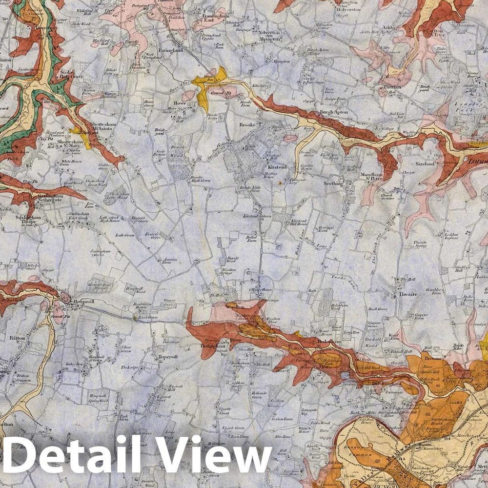 Historic Map : Geologic Atlas Map, 66. Norwich, SE Quad. 1881 - Vintage Wall Art