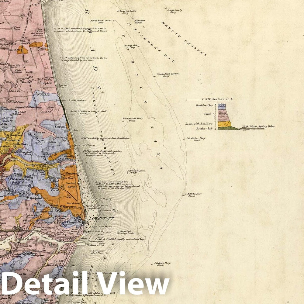 Historic Map : Geologic Atlas Map, 67. Yarmouth, S Quad. 1882 - Vintage Wall Art