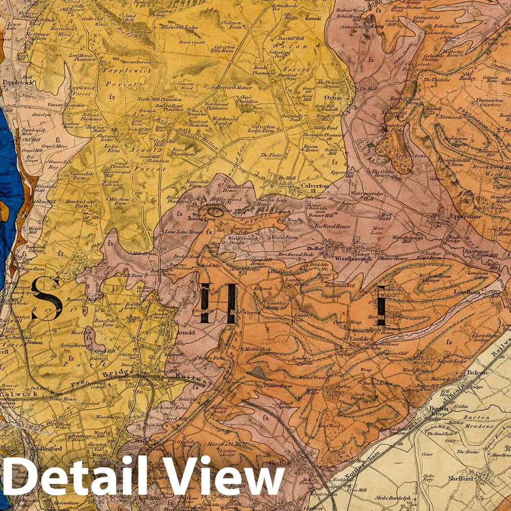 Historic Map : Geologic Atlas Map, 71. Nottingham, NE Quad. 1888 - Vintage Wall Art