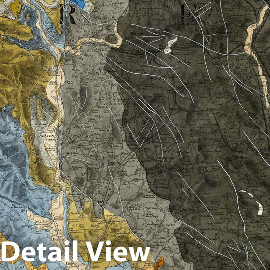 Historic Map : Geologic Atlas Map, 71. Belper, Nottingham, NW Quad. 1867 - Vintage Wall Art