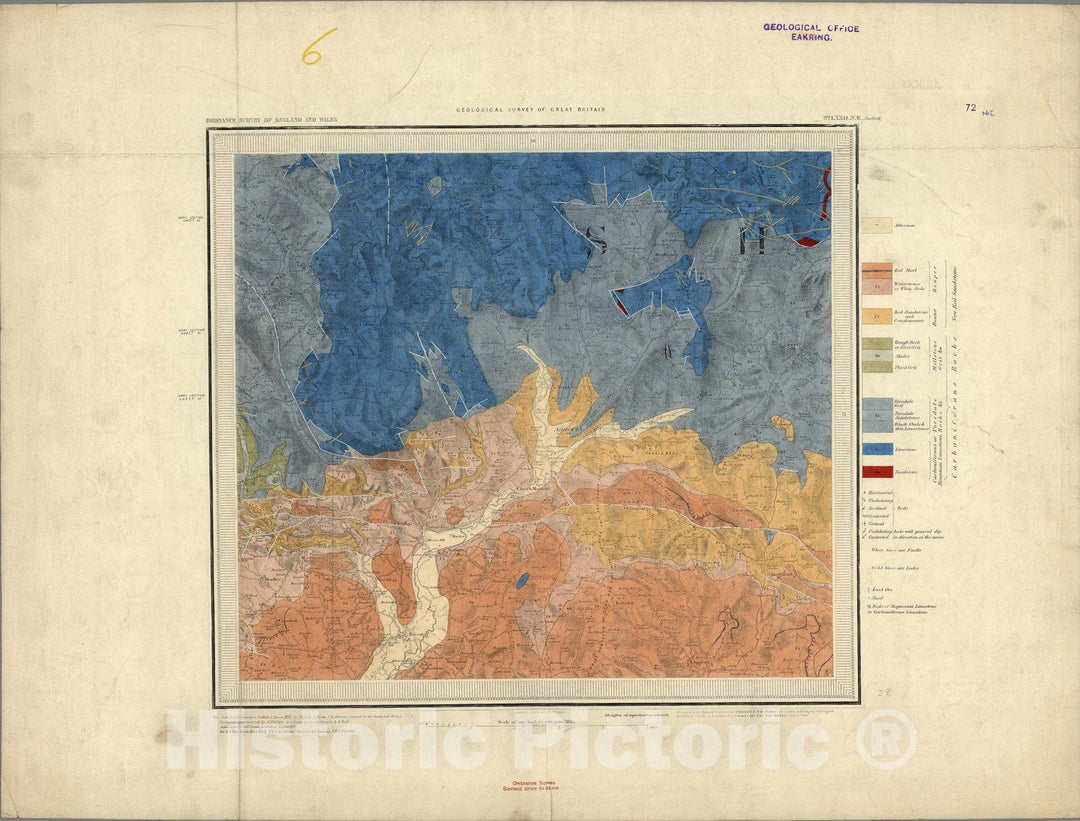 Historic Map : Geologic Atlas Map, 72. Stafford, NE Quad. 1868 - Vintage Wall Art