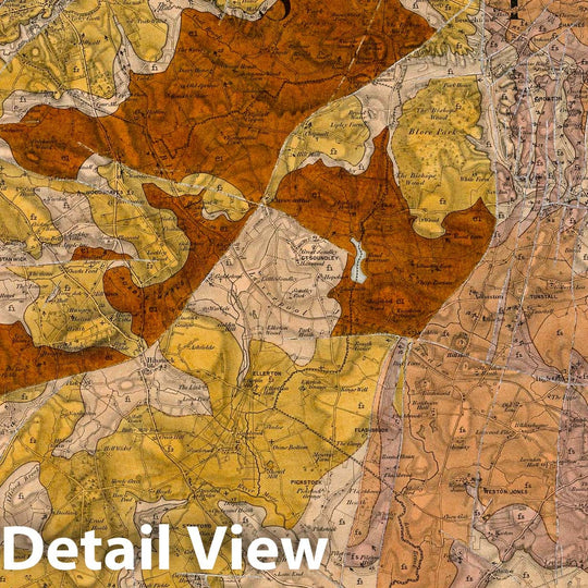 Historic Map : Geologic Atlas Map, 73. Market Drayton, SE Quad. 1867 - Vintage Wall Art