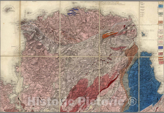 Historic Map : Geologic Atlas Map, 78. N. Anglesey, Bangor, NW Quad. 1852 - Vintage Wall Art