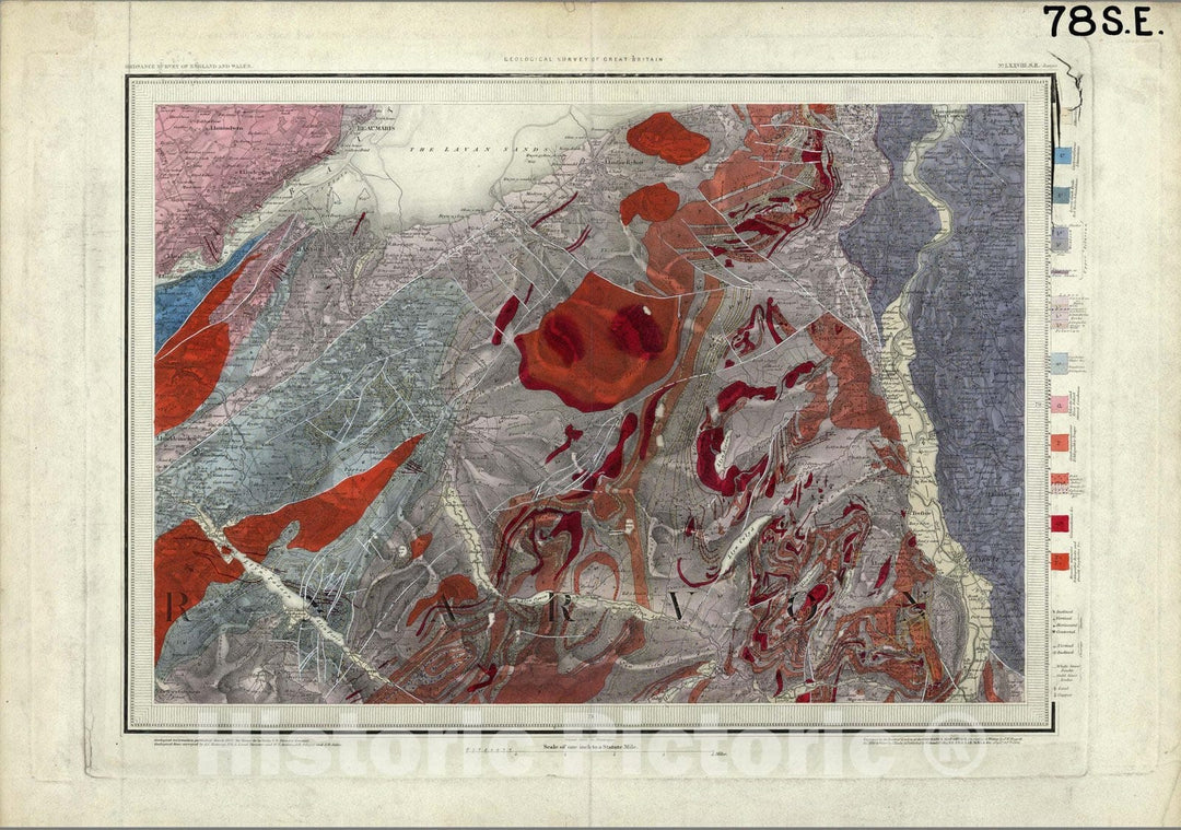 Historic Map : Geologic Atlas Map, 78. Bangor, SE Quad. 1852 - Vintage Wall Art