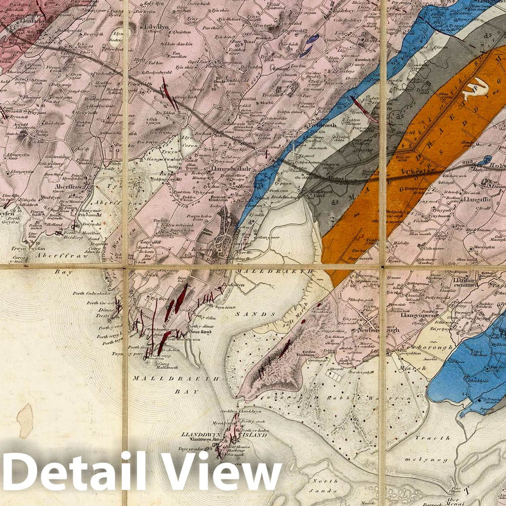 Historic Map : Geologic Atlas Map, 78. Bangor, SW Quad. 1852 - Vintage Wall Art