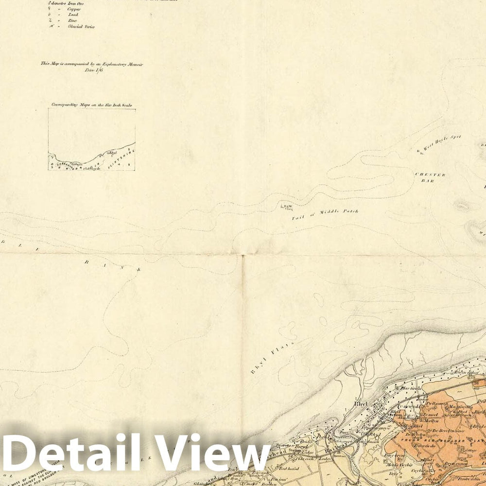 Historic Map : Geologic Atlas Map, 79. Denbigh, NW Quad. 1885 - Vintage Wall Art