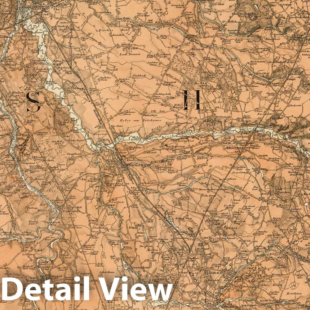 Historic Map : Geologic Atlas Map, 80. Northwich, SE Quad. 1889 - Vintage Wall Art