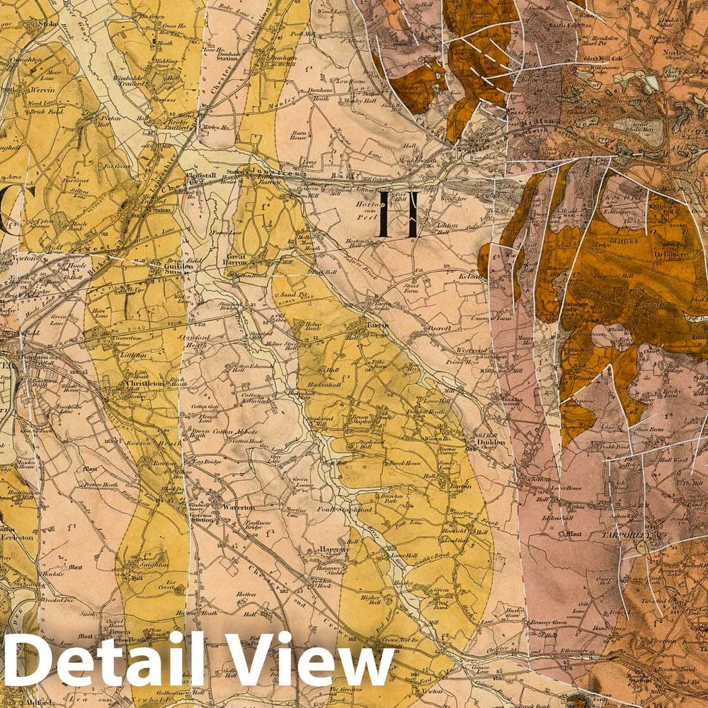 Historic Map : Geologic Atlas Map, 80. Northwich, SW Quad. 1882 - Vintage Wall Art