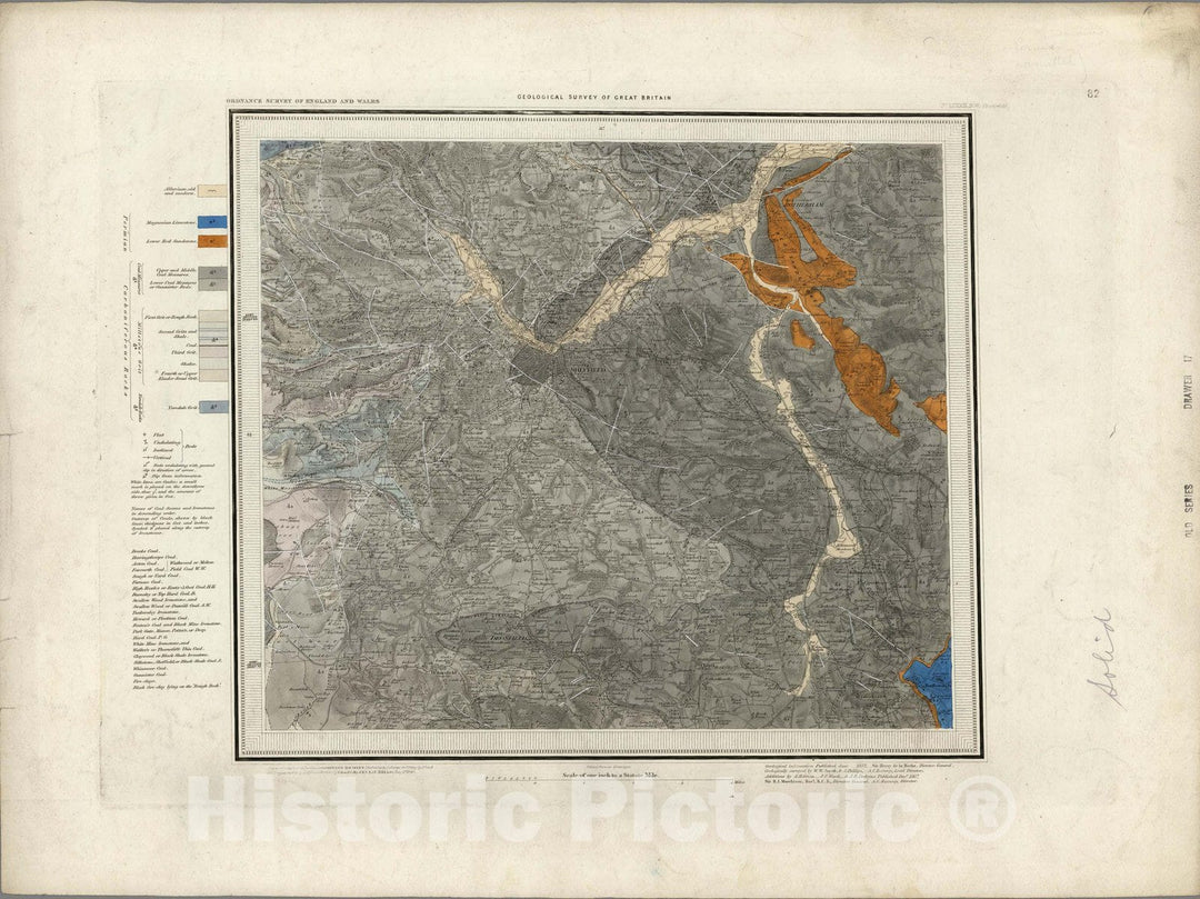 Historic Map : Geologic Atlas Map, 82. Chesterfield, NW Quad. 1867 - Vintage Wall Art