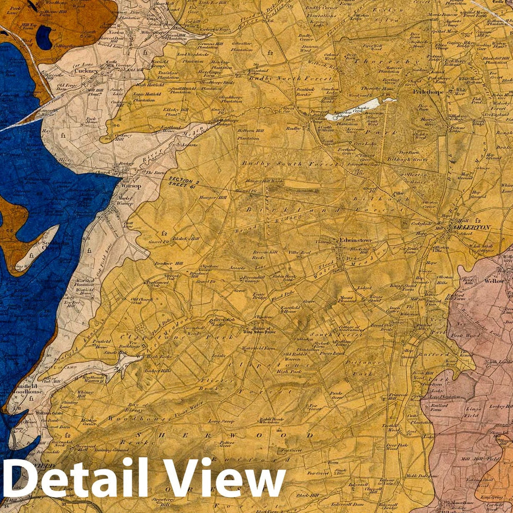 Historic Map : Geologic Atlas Map, 82. Chesterfield, SE Quad. 1858 - Vintage Wall Art