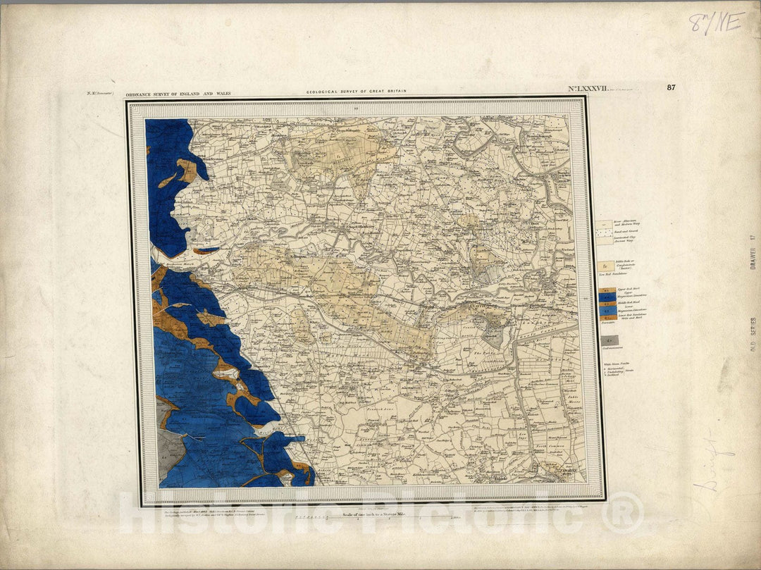 Historic Map : Geologic Atlas Map, 87. Doncaster, NE Quad. 1863 - Vintage Wall Art