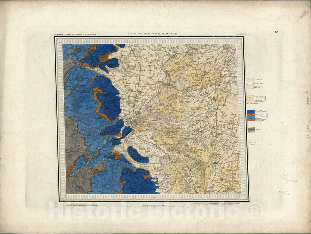 Historic Map : Geologic Atlas Map, 87. Doncaster, SE Quad. 1863 - Vintage Wall Art