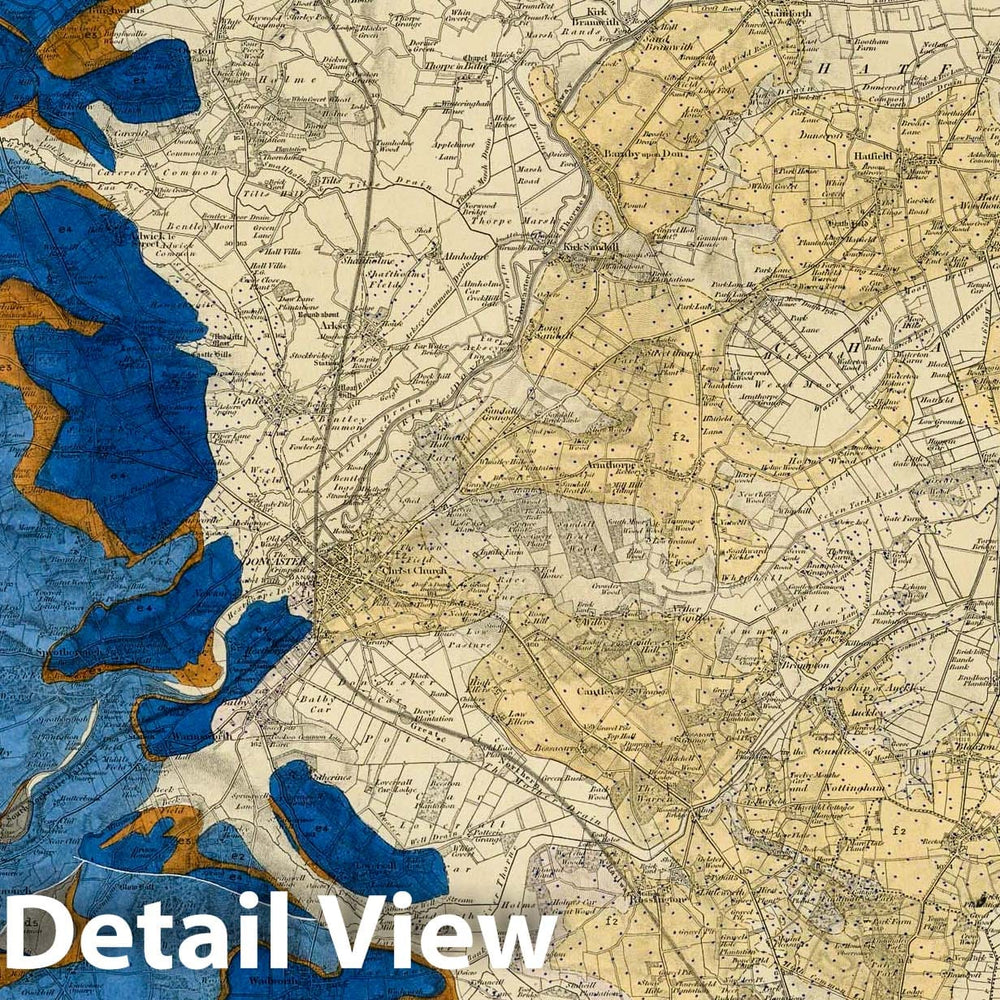 Historic Map : Geologic Atlas Map, 87. Doncaster, SE Quad. 1863 - Vintage Wall Art