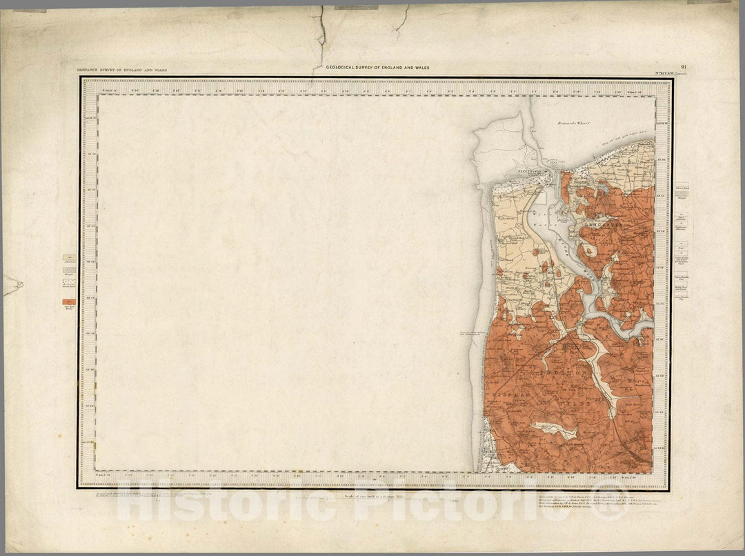 Historic Map : Geologic Atlas Map, 91. Lancaster, SW Quad. 1874 - Vintage Wall Art