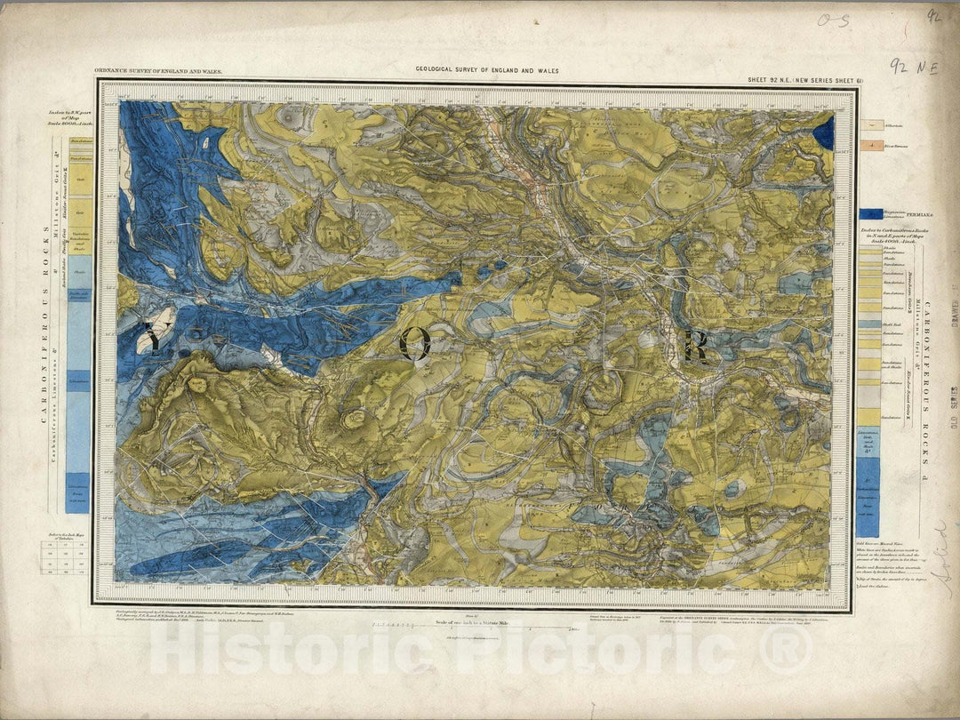 Historic Map : Geologic Atlas Map, 92. Skipton, NE Quad. 1889 - Vintage Wall Art