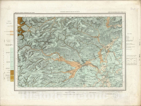 Historic Map : Geologic Atlas Map, 94. Great Driffield, Beverley, NW Quad. 1890 - Vintage Wall Art