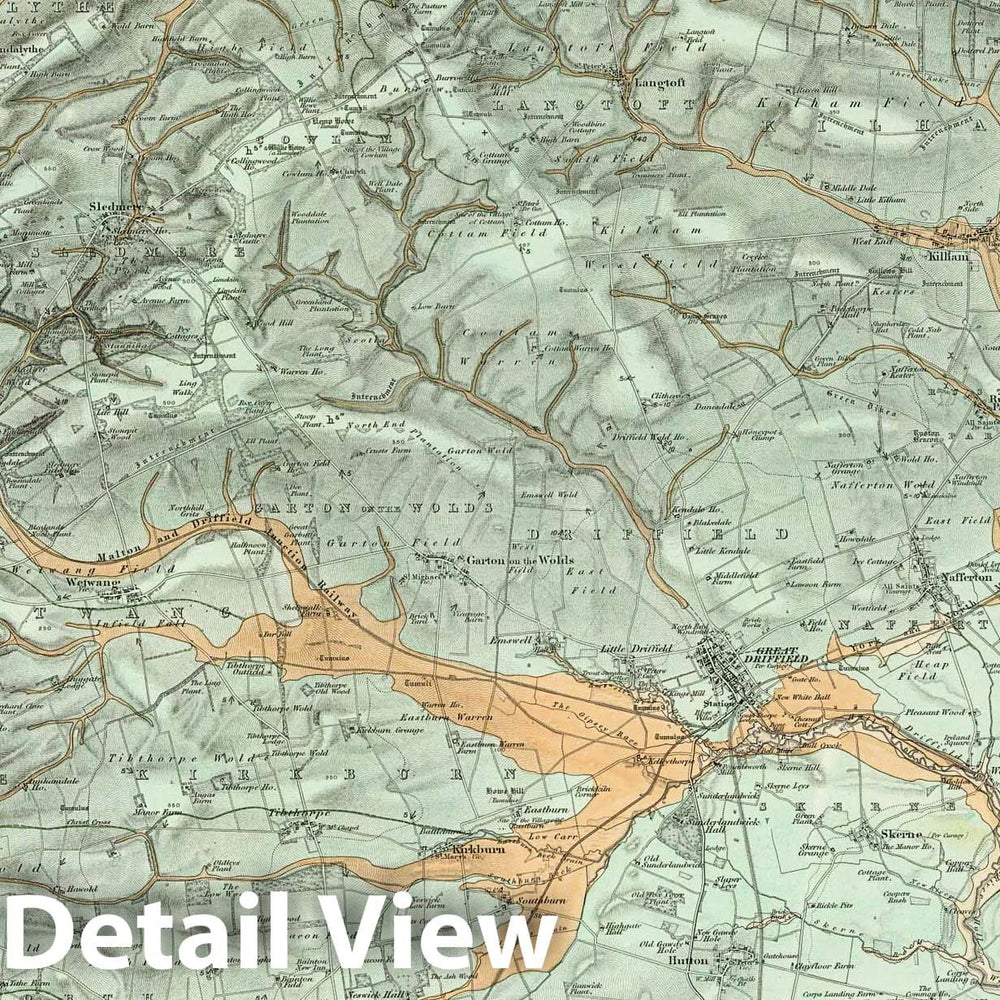 Historic Map : Geologic Atlas Map, 94. Great Driffield, Beverley, NW Quad. 1890 - Vintage Wall Art