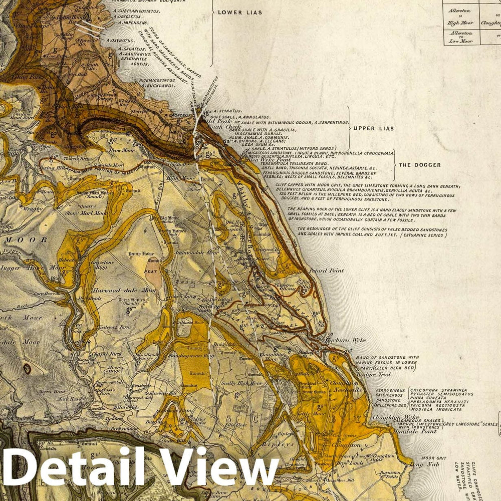 Historic Map : Geologic Atlas Map, 95. Scarborough, NW Quad. 1885 - Vintage Wall Art