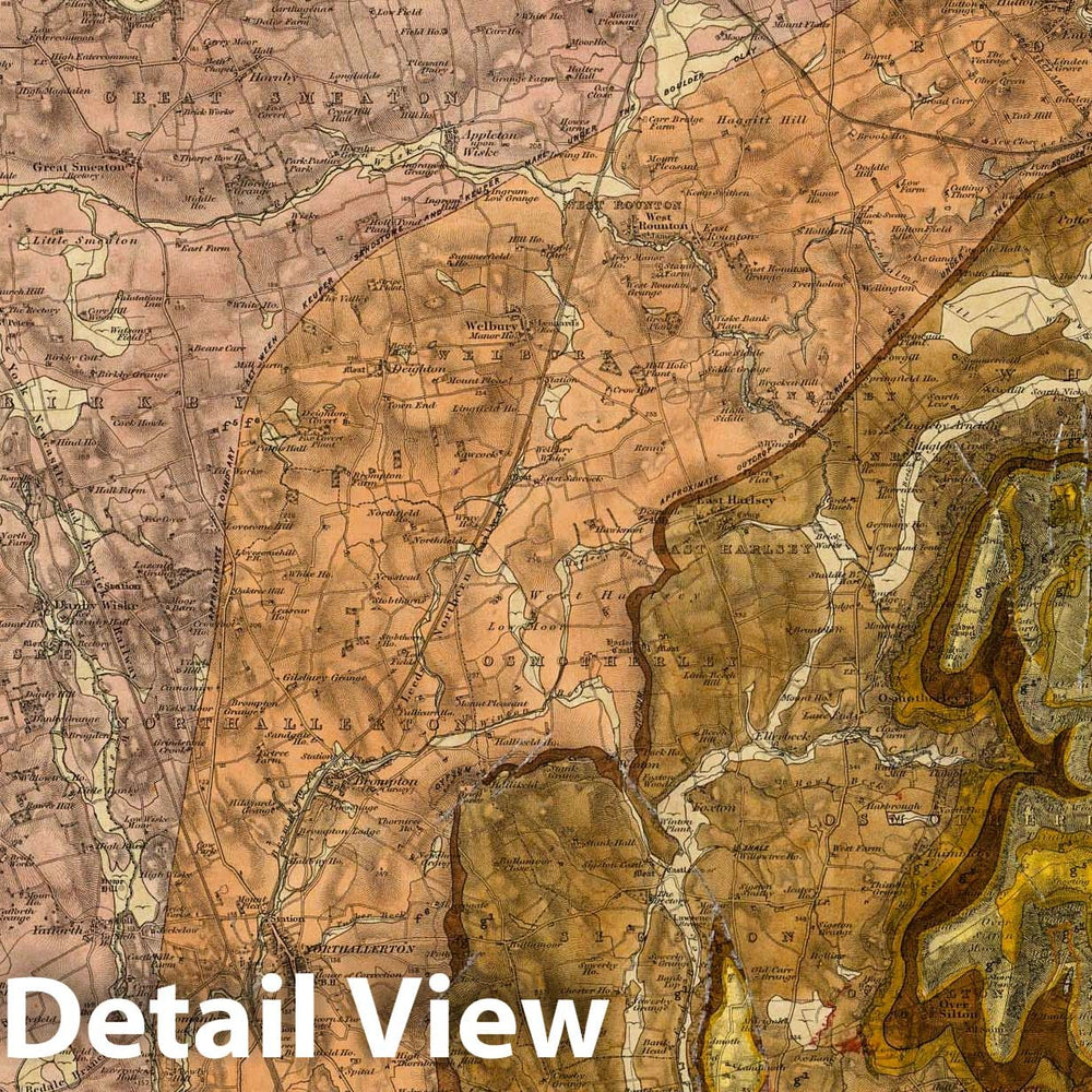 Historic Map : Geologic Atlas Map, 96. Helmsley, NW Quad. 1883 - Vintage Wall Art