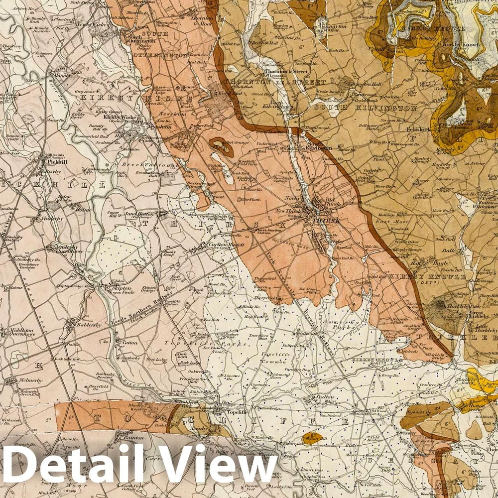 Historic Map : Geologic Atlas Map, 96. Thrisk, Helmsley, SW Quad. 1884 - Vintage Wall Art